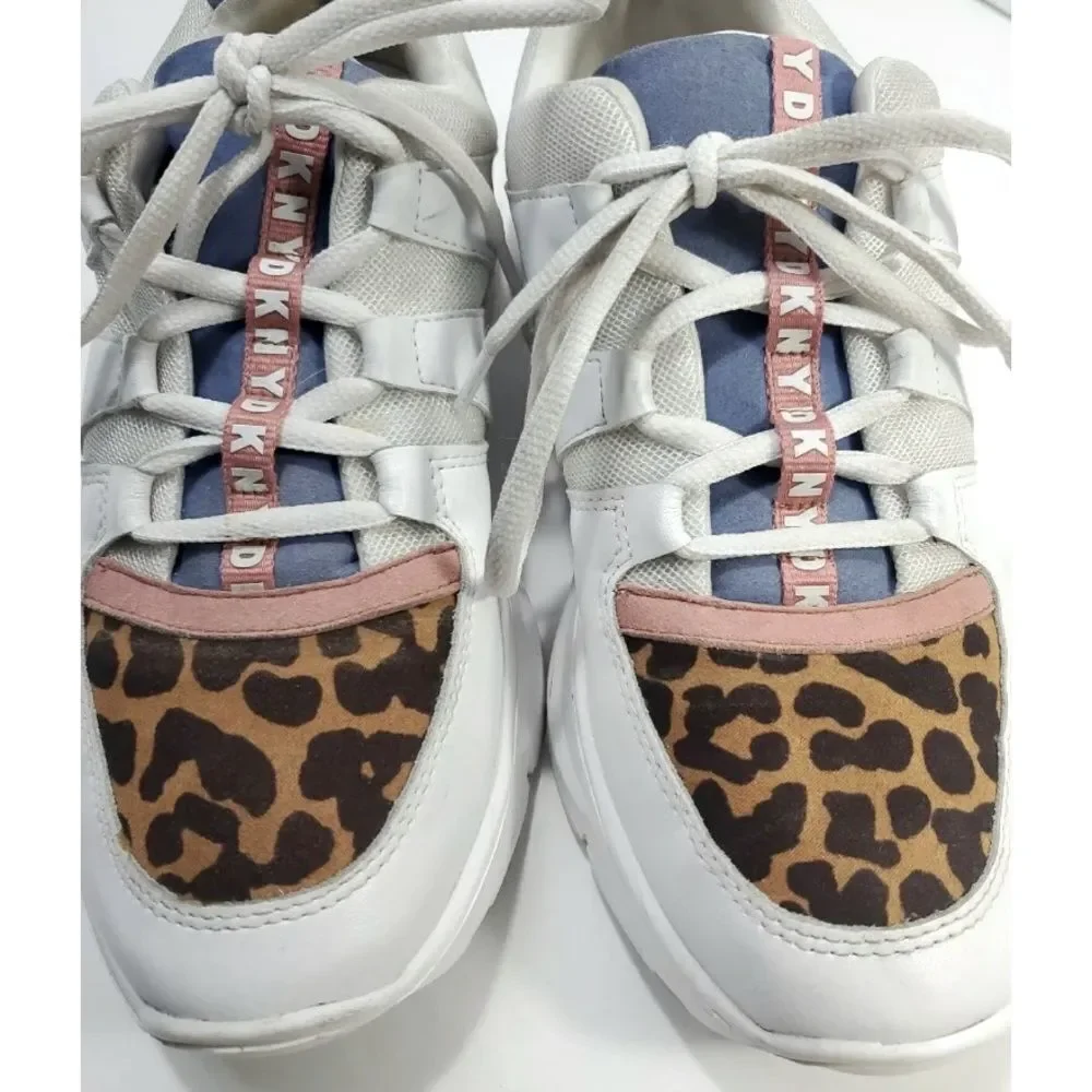 Dkny Women’s Wes Lace-Up Sneakers Animal Print Size 9M